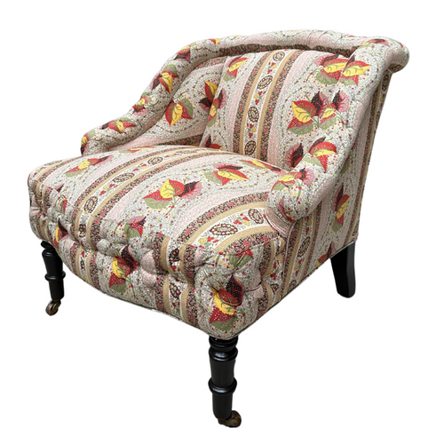 John Derian Royal Chair In Décors Barbares Casse-Noisette Pink Fabric Custom Furniture