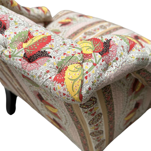 John Derian Royal Chair In Décors Barbares Casse-Noisette Pink Fabric Custom Furniture