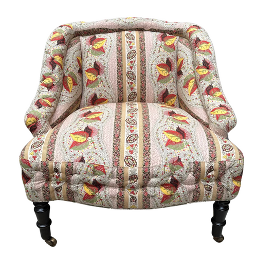 john derian Royal Chair in Décors Barbares Casse-Noisette Pink Fabric Custom Furniture