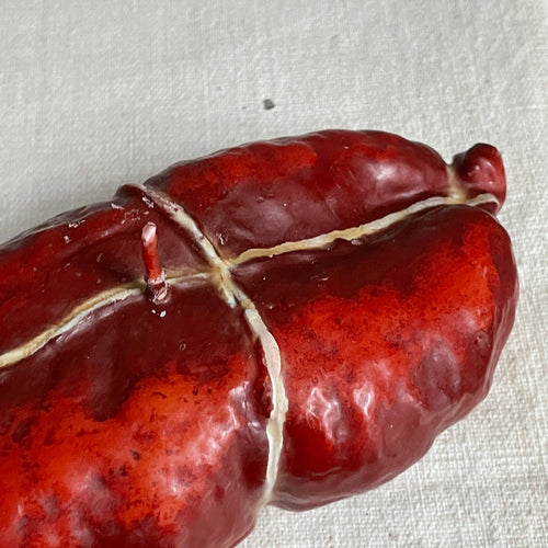 John Derian Salame & Soppresseta Wrapped Salami Candles 9.75" Long Salami - $32.00 6" Short Salami - $26.00