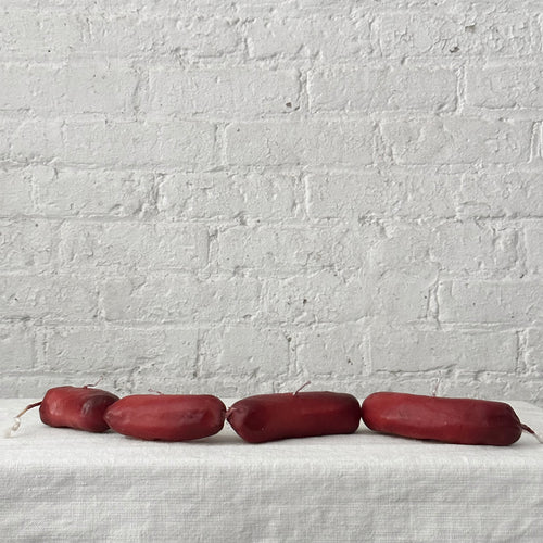 John Derian Sausage Link Candle Add To Cart Details 19" L X 1.5" W X 2" H Paraffin Wax Each Item Will Feature Unique Variations Made In Italy Care Remove All Paper Before Burning. Not Intended For Children.   Cereria Introna Ha