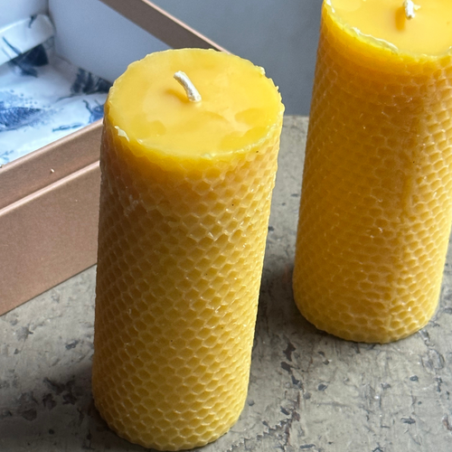 John Derian Set Of 2 Apis Cera Ambroise Beeswax Candles Add To Cart Ambroise Is A Handcrafted Beeswax Pillar Candle By Apis Cera Made In A Custom Mold And Featuring A Honeycomb-textured Finish. Shorter And Thicker Than The Flags