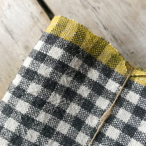 John Derian Set Of 4 Gingham Napkins In Grey & Dijon Add To Cart Set Of 4 Two-Toned Napkins Details 20" X 20" 100% Hand-Spun Linen Made In India Care Machine Wash Cold Gentle Cycle Tumble Dry. Do Not Bleach.   Caravan A Celebr