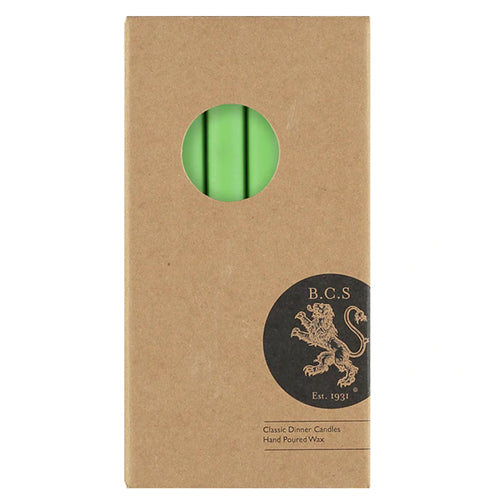John Derian Set Of 6 Candles In Grass Green Add To Cart Set Of 6 Eco Dinner Candles   Details 9.64" H 100% Stearin Wax An Cotton Wick Recyclable Kraft Box Included Non-drip 8 Hour Burn Time With A Tall Clean Flame. Ecological C