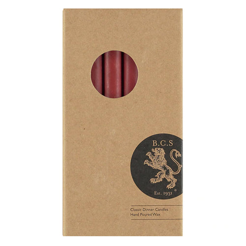 John Derian Set Of 6 Candles In Guardsman Red Add To Cart Set Of 6 Eco Dinner Candles   Details 9.64" H 100% Stearin Wax An Cotton Wick Recyclable Kraft Box Included Non-drip 8 Hour Burn Time With A Tall Clean Flame. Ecological