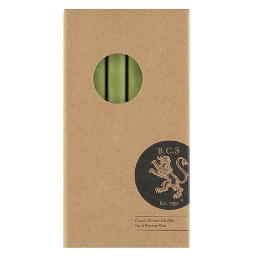 John Derian Set Of 6 Candles In Olive Add To Cart Set Of 6 Eco Dinner Candles   Details 9.64" H 100% Stearin Wax An Cotton Wick Recyclable Kraft Box Included Non-drip 8 Hour Burn Time With A Tall Clean Flame. Ecological Color D