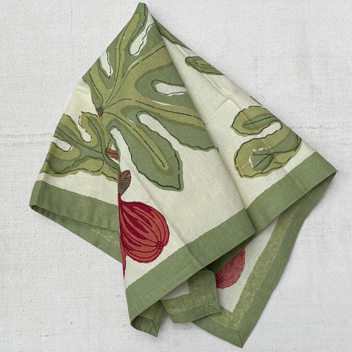 John Derian Set Of 6 French Red Fig Napkins Add To Cart Details 20" X 20" 100% Cotton Made In India Care Machine Washable.   Couleur Nature
