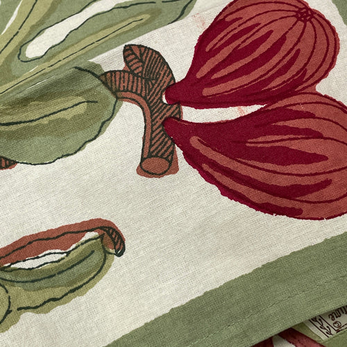 John Derian Set Of 6 French Red Fig Napkins Add To Cart Details 20" X 20" 100% Cotton Made In India Care Machine Washable.   Couleur Nature