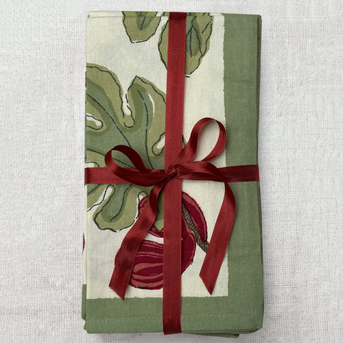 john derian Set of 6 French Red Fig Napkins Add to cart Details 20" x 20" 100% Cotton Made in India Care Machine washable.   Couleur Nature