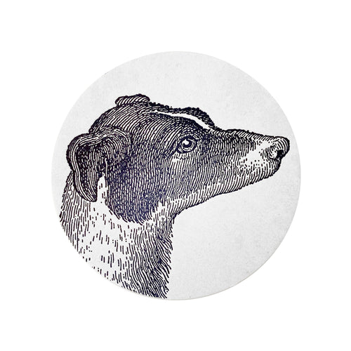 john derian Set of 8 Letterpress Dog Coasters Add to cart Details Set of 8 4" Diameter Heavyweight paper stock with rubber based ink Made in Brooklyn New York Care Dry flat for multiple uses