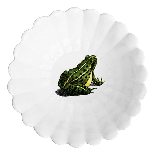 john derian Sitting Frog Large Salad Bowl Add to cart Details 12.6" Diameter x 4.1" Deep Glazed terracotta Made in Paris Care Dishwasher safe on a moderate wash cycle. Not microwave safe. Image Origin John Derian Collage of 19th