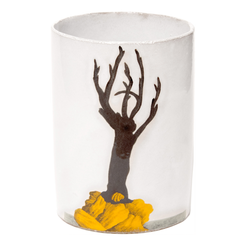 john derian Small Black Coral Vase Add to cart Vase Petit Corail Noir Details 3" Diameter x 5" H Glazed terracotta Made in Paris Care Dishwasher safe on a moderate wash cycle. Not microwave safe. Image Origin England c. 1737. Jo
