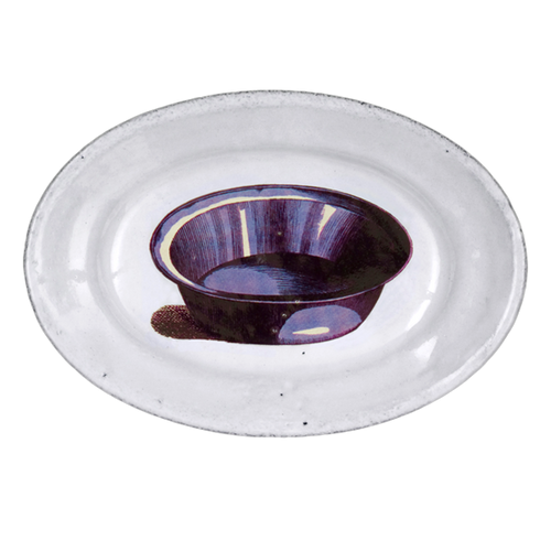 john derian Small Bowl Plate Add to cart Micro Plat Bassin Details 7.5" L x 5" W x 1" Deep Glazed terracotta Made in Paris Care Dishwasher safe on a moderate wash cycle. Not microwave safe. John Derian teamed up with Astier de V