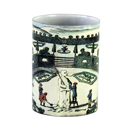 john derian Small Snowman Vase Add to cart Tasse Architecte sans Anse Details3" Diameter x 5" H Glazed terracotta Made in Paris Care Dishwasher safe on a moderate wash cycle. Not microwave safe. Image Origin Germany c. 1815