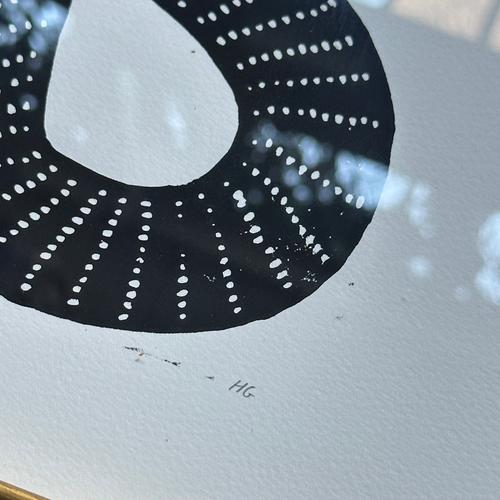 John Derian "Snake 2" In A Vintage Frame Ready To Ship Linocut