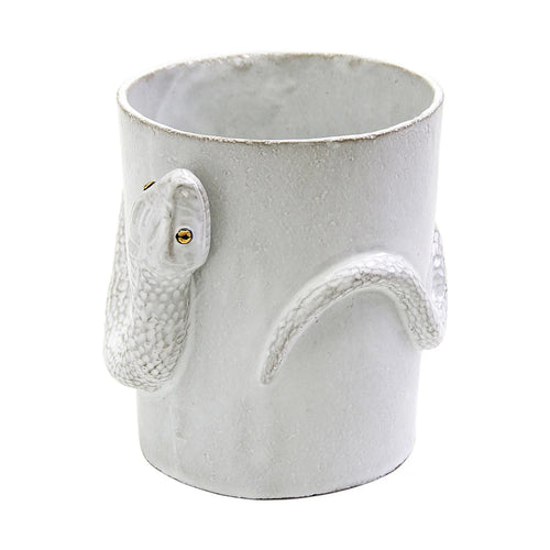 John Derian Snake Cup With Golden And Black Eyes Add To Cart See All Of Astier De Villatte's Ceramics And More Here. Details 5.1" × 3.5" × 3.7" Black Terra Cotta With White Enameled Glaze Each Item Will Feature Unique Variatio