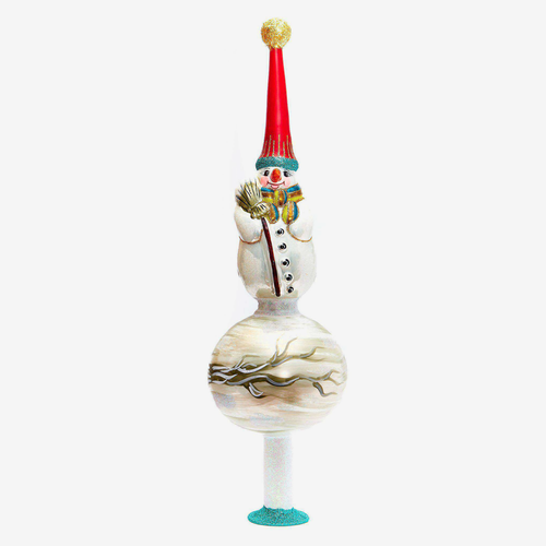 john derian Snowman Tree Topper Add to cart Snowman Tree Topper is a delightful and whimsical addition to your holiday tree. Crafted with meticulous attention to detail this tree topper showcases a charming snowman figure wit