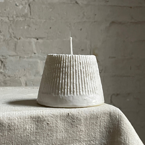 John Derian Soft Cheese Candle Add To Cart Details 3.5" W X 2.75" H Paraffin Wax Each Item Will Feature Unique Variations Made In Italy Care Remove All Paper Before Burning. Not Intended For Children.   Cereria Introna Has Be