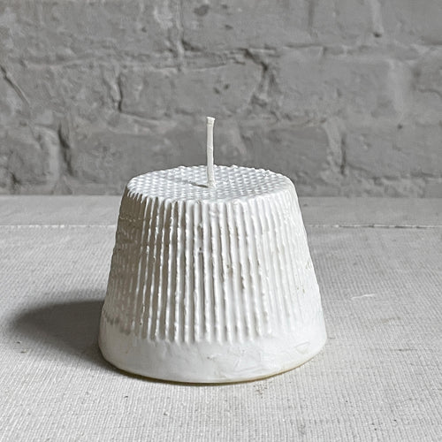 john derian Soft Cheese Candle Add to cart Details 3.5" W x 2.75" H Paraffin Wax Each item will feature unique variations Made in Italy Care Remove All Paper Before Burning. Not intended for children.   Cereria Introna has be