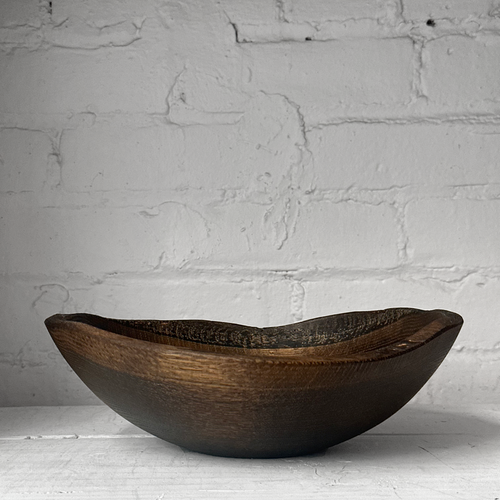 John Derian Spencer Peterman Live Edge Black Ebonized 10" Oval Bowl (# 03) Add To Cart This Black Ebonized Live Edge Wood Oval Bowl Is Crafted From Sustainably Sourced New England Oak Naturally Darkened To Showcase A Rich Grain