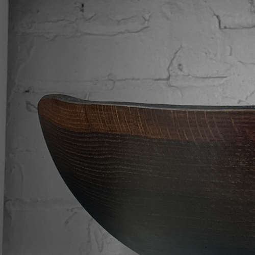 John Derian Spencer Peterman Live Edge Black Ebonized 15" Oval Bowl (# 04) Add To Cart This Black Ebonized Live Edge Wood Oval Bowl Is Crafted From Sustainably Sourced New England Oak Naturally Darkened To Showcase A Rich Grain
