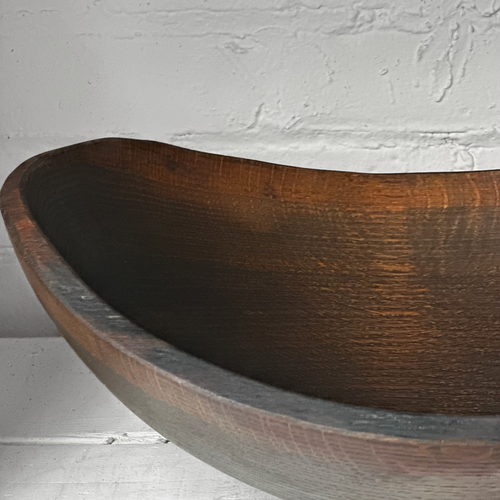 John Derian Spencer Peterman Live Edge Black Ebonized 15" Oval Bowl (# 04) Add To Cart This Black Ebonized Live Edge Wood Oval Bowl Is Crafted From Sustainably Sourced New England Oak Naturally Darkened To Showcase A Rich Grain