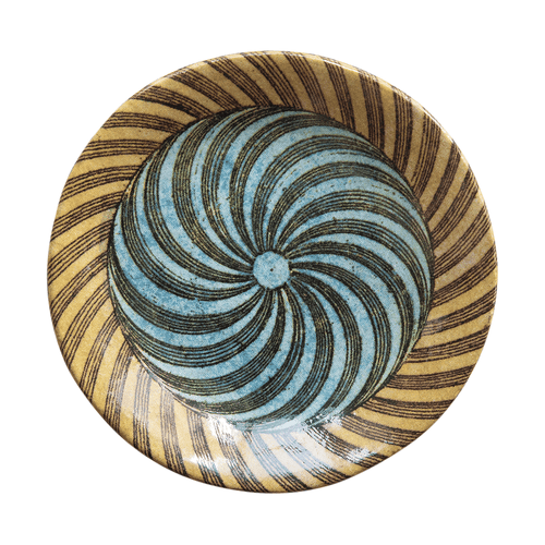 john derian Spirals Small Plate Add to cart Details 5.3" Diameter x .6" Deep Glazed terracotta Made in Paris Care Dishwasher safe on a moderate wash cycle. Not microwave safe. John Derian teamed up with Astier de Villatte to add
