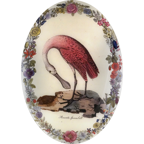 john derian Spoonbill with Flowers (Convex) 13 x 18" Oval