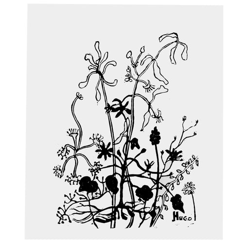 john derian Springtime 14 x 16" Small Floral Linocut Print