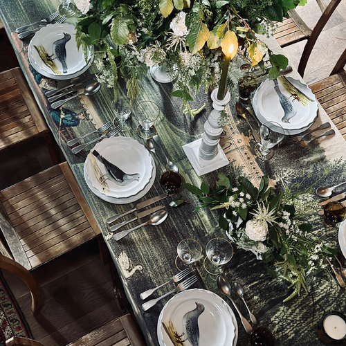 John Derian Summerill & Bishop X John Derian "Central Park" Tablecloth 65" X 150" - $525.00 65" X 118" - $475.00 65" X 98" - $395.00