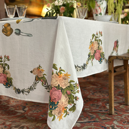 John Derian Summerill & Bishop X John Derian "Feast" Tablecloth 65" X 150" - $525.00 65" X 118" - $475.00 65" X 98" - $395.00