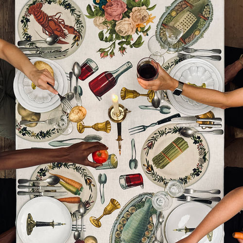 John Derian Summerill & Bishop X John Derian "Feast" Tablecloth 65" X 150" - $525.00 65" X 118" - $475.00 65" X 98" - $395.00