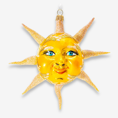 john derian Sun With Face Ornament Add to cart All Holiday ornaments and items are final sale and are not eligible for return or exchange.  Crafted with vibrant colors and charming details this smiling sun brings warmth and joy