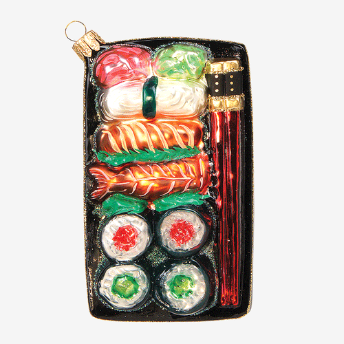 john derian Sushi Plate Ornament Add to cart All Holiday ornaments and items are final sale and are not eligible for return or exchange.  Details 4" H