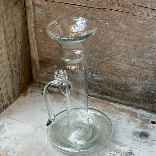 John Derian Tall Candlestick Holder With Handle Add To Cart Details 4" W X 7" H Recycled Glass Handblown Each Item Will Feature Unique Variations Made In France Tunisia And Turkey Please Note That Because This Item Is Handmade