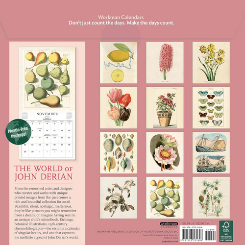 John Derian The World Of John Derian Wall Calendar 2026 Add To Cart The 2026 John Derian Wall Calendar Is A Curated Collection Of Beautiful Eye-catching Imagery Drawn From 19th-century Books Lithographs And Prints. Details 11.8"
