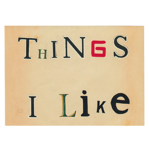 john derian Things I Like Card With Envelope (Pack of 6)