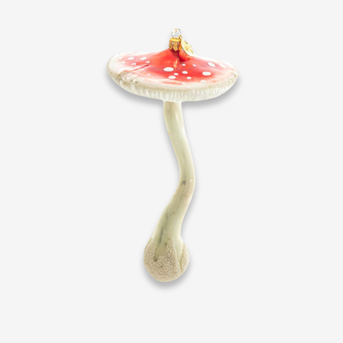 john derian Toadstool Mushroom Ornament Add to cart All Holiday ornaments and items are final sale and are not eligible for return or exchange.  With its bright red colors and whimsical details this eccentric mushroom ornament