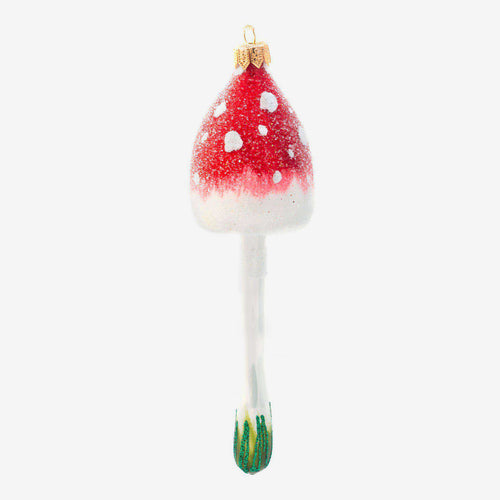 john derian Toadstool Ornament Add to cart All Holiday ornaments and items are final sale and are not eligible for return or exchange.  Details Glass Handblown in Poland Please note all ornaments and holiday items are not ava