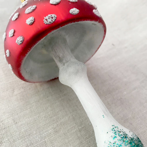 John Derian Toadstool Ornament Add To Cart All Holiday Ornaments And Items Are Final Sale And Are Not Eligible For Return Or Exchange. Details 2.5" W X 5" H Handblown in Poland Please Note All Ornaments And Holiday Items Are