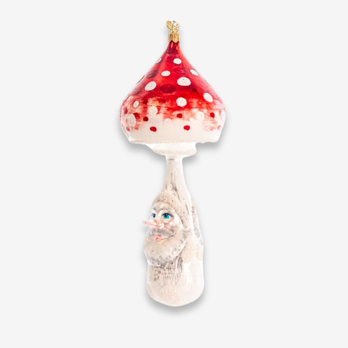 john derian Toadstool Two Sided Mushroom Figure Ornament Add to cart All Holiday ornaments and items are final sale and are not eligible for return or exchange.  With its bright red colors and whimsical facial details this ecce