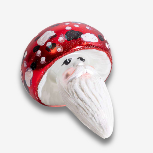 john derian Toadstool with Face Ornament Add to cart All Holiday ornaments and items are final sale and are not eligible for return or exchange.  With its bright red and whimsical details this eccentric mushroom ornament brings