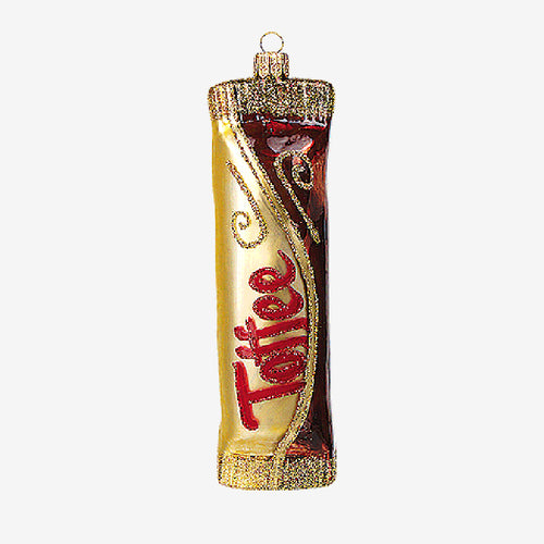 john derian Toffee Candy Bar Ornament Add to cart All Holiday ornaments and items are final sale and are not eligible for return or exchange.  Details 5" H Glass Handblown in Poland Please note all ornaments and holiday items