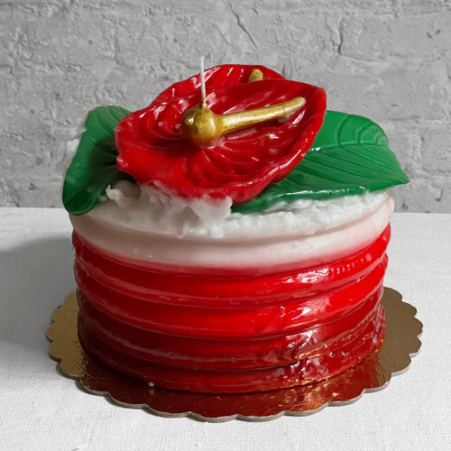 john derian Torta Anthurium Cake Candle Add to cart Details 7" W x 6.5" H Paraffin Wax Each item will feature unique variations Made in Italy Care Remove All Paper Before Burning. Not intended for children. Cereria Introna has