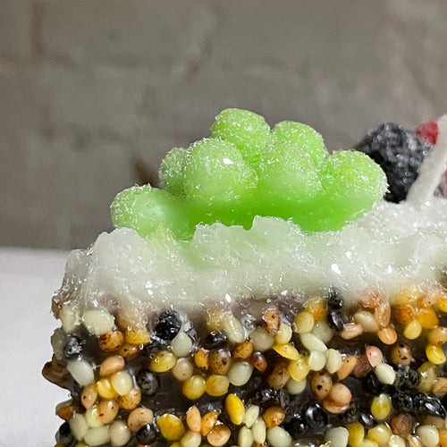 John Derian Torta Candita A Fette Chocolate Cake Slice With Fruit Candle Add To Cart Details Sold Separately 4" L X 3" W X 5" H Paraffin Wax Each Item Will Feature Unique Variations Made In Italy Care Remove All Paper Before B