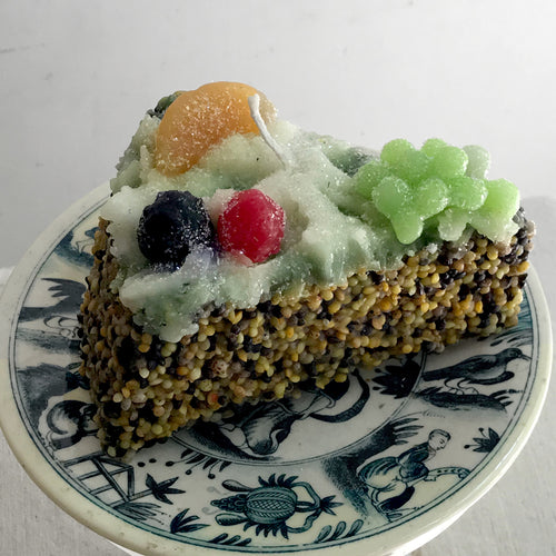 John Derian Torta Candita A Fette Chocolate Cake Slice With Fruit Candle Add To Cart Details Sold Separately 4" L X 3" W X 5" H Paraffin Wax Each Item Will Feature Unique Variations Made In Italy Care Remove All Paper Before B