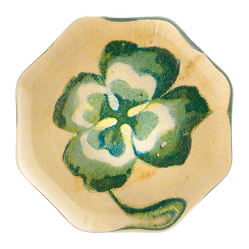 john derian Variegated 4 Leaf Clover Octagonal Charm