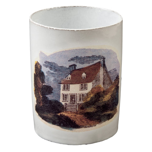 john derian Vase with House Add to cart Vase Maison Details3.3" Dimeter x 4.5" H Glazed terracotta Made in Paris Care Dishwasher safe on a moderate wash cycle. Not microwave safe.  John Derian teamed up with Astier de Villatt