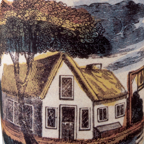 John Derian Vase With House Under Tree Add To Cart Vase Maison Details 3.3" Dimeter X 4.5" H Glazed Terracotta Made In Paris Care Dishwasher Safe On A Moderate Wash Cycle. Not Microwave Safe.  John Derian Teamed Up With Astie