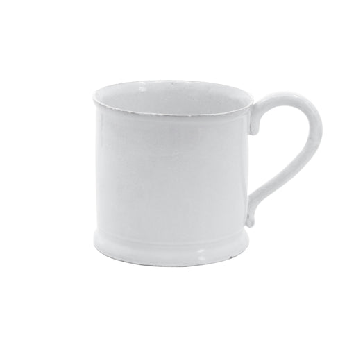 john derian Very Large Colbert Mug Add to cart Tasse Conique Details 6.9" W x 4.7" D x 4.3" H Black Terra Cotta with White Enameled Glaze Each item will feature unique variations Made in Paris Care Dishwasher safe on a modera